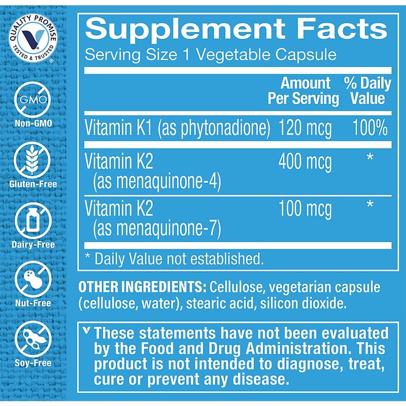Vitamin K Complex - Bone & Cardiovascular Health (180 Vegetable