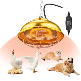 S SHUN CAN DA Heat Lamp for Chicken Coop, 300 Watts Chicken coop Heater with Adjust 2 Mode Temperature &Hanging Height, Waterproof,for Indoor & Outdoor Used, Suitable for Amphibians,Chick, Duck,Pets
