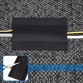 Carpet, Cable Cover, Wiring Cover, Cord Cover, Magic Tape, Cable Hiding, Cable Storage, Wire Organization, Wire Hiding, Wire Mall, For Carpets, Velcro Tape, Office Supplies, For Rugs, Gray, 3-m