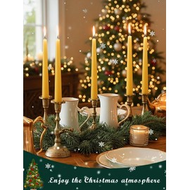 24 Pack Beeswax Taper Candles, 7 inch Dripless and Smokeless All Natural Beeswax Candles Sticks, 7 Hours Burning Time Meditation Candle, Nontoxic Unscented Bee Wax Candle for Home