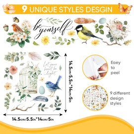 Jolliance 9 Sheets Rub on Transfers for Crafts and Furniture Rub on Transfer Stickers Decals for Wood DIY Paper Home Decor, 5.5 x 5.7 Inch Bird