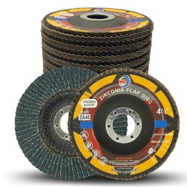 WA 765V 10PACK- 4 1/2" x 7/8" inch 40# Professional Grade Flap Disc, Premium VSM Zirconia Density Grinding Sanding Disc for Angle Grinder with Aggressive Cut, Beveled Type 29 (GRIT 40)