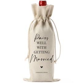 Wedding Gifts for Bride Wedding Bridal Shower Gifts Wine Bag Honeymoon Gifts for Women Men Couple Friend Niece Bachelorette Party Mrs Gifts Wine Bags for Wine Bottles Gifts Wine Gift Bag