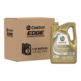 Castrol Edge Extended Performance 0W-20 Advanced Full Synthetic Motor Oil 5 Quart, Pack of 3