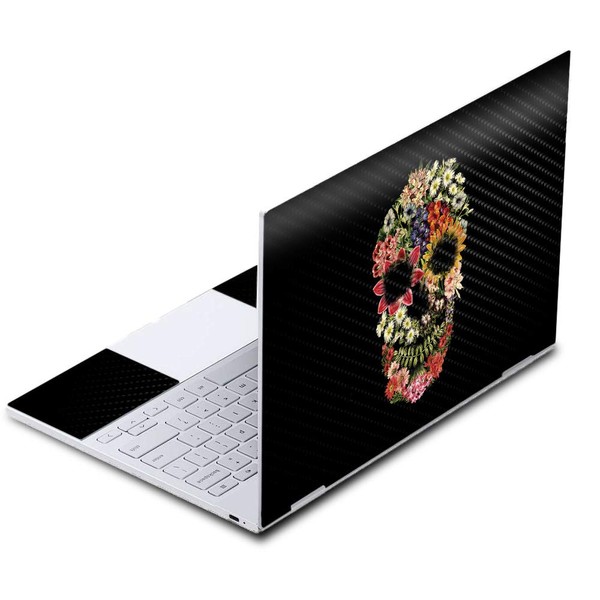 MightySkins Carbon Fiber Skin for Google Pixelbook - Floral Skull