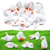 DoubleFill 12 Pcs Mini Goose Figurines Tiny Resin Goose DIY