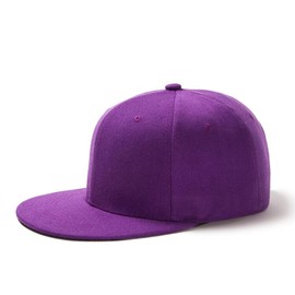 FREEBIRD99 Flat Bill Brim Hip Hop Cap Ajustable Snapback Hat (Purple)