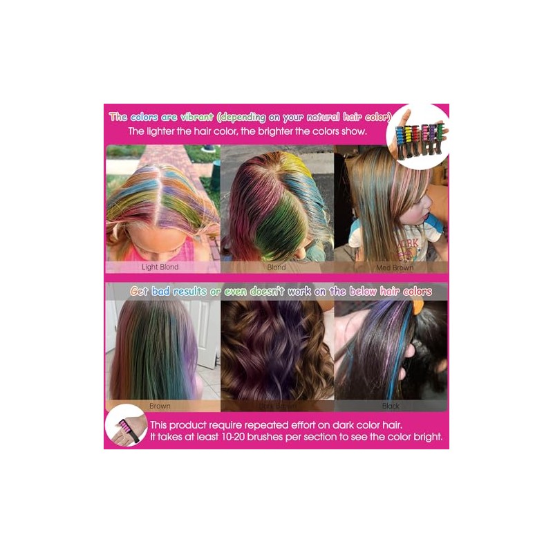 Nuevo peine de tiza para el cabello (6 colores)