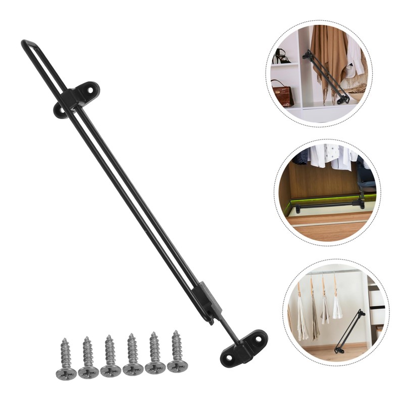 WHAMVOX 1pcs Telescopic Closet Rod Retractable Hanging Rail for Wardrobe