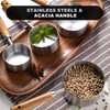 Measuring Cups and Spoons Set with Wood Handles, Premium Stainless