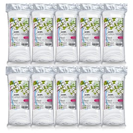 RE-GEN Cotton Wool Pleat 1kg 1000g (10x 100g Packs), Pure Natural 100% Cotton Wool, Super Soft, Absorbent, Gentle on Delicate Sensitive Skin, Re-Sealable Packet, Easy Tear Perforated Folded Wool