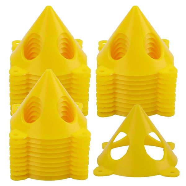 Bekith 40 Pack Yellow Cone Canvas and Cabinet Door Risers - Acrylic and Epoxy Pouring Paint Canvas Support Stands, 3.5"x2"