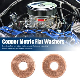 sourcing map Copper Washers Flat Sealing Rings 6 mm Inner Diameter Pack of 40