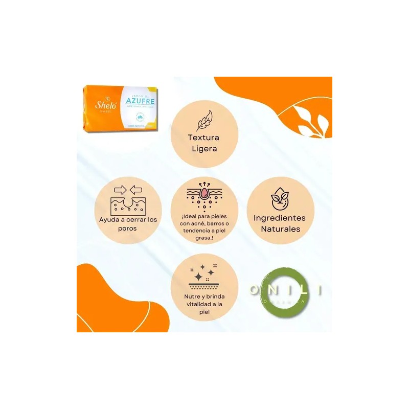 3 Pack Jabón Azufre Sheló Nabel Para Acné & Cutis