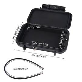 Portable Safe Box with Code for Travel, Beach Lock Box, Combination Security Case with Removable Wire Rope, Mini Key Safe Storage Waterproof for Hotels, Sports, Venues, Office, Vacation