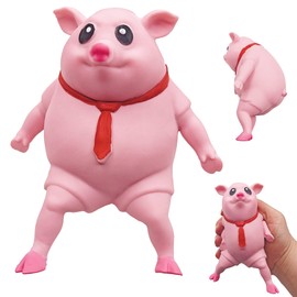 AWANGLUO Novelty Cute Squishy Toy Pink Pig Gifts for Kids Adults, Decompress and Stress Stretch Animal Anxiety Relief Autism Disorders, Funny Pig Man Sensory Stress Toy for Girl Boy
