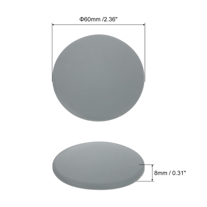 uxcell 4Pcs Door Stopper Wall Protector, 60mm/2.36" Gray Self Adhesive