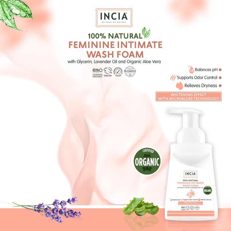 INCIA Natural Intimate Wash Foam for Women 200 ml