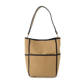 Gratante abb-g0032 Women's Bucket Canvas One Shoulder Bag, camel black