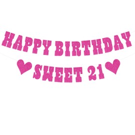 Sweet 21 Birthday Banner