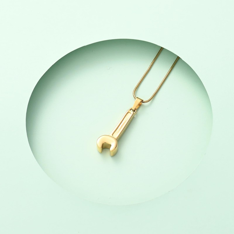 Wrench Urn Necklace for Ashes for Tool Guys Women Men