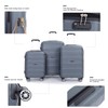 Tripcomp Gray-21 3-Piece Hardshell Luggage Set, Lightweight Suitcase Set with