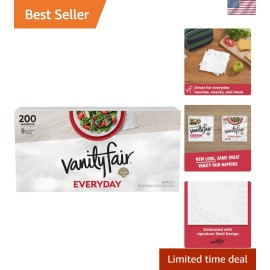 Soft Cloth-Like 2-Ply Napkins, 200 Count - Perfect for Casual Gatherings & Meals