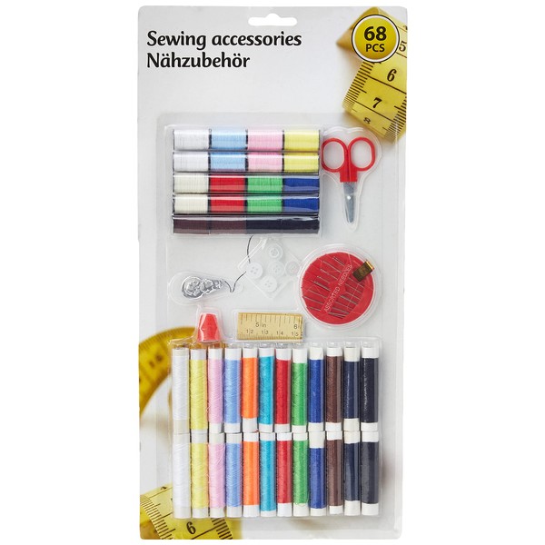Lifetime Sewing Kit for Home or Travel 68 Pieces with Scissors Metro Thimble Included, Multicoloured, Unique