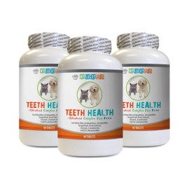 MY LUCKY PETS LLC cat Gum Care - PET Teeth Health AID - Dogs and Cats - Immune Boost - Gum and Oral Care - cat Vitamin d - 3 Bottles (180 Tablets)