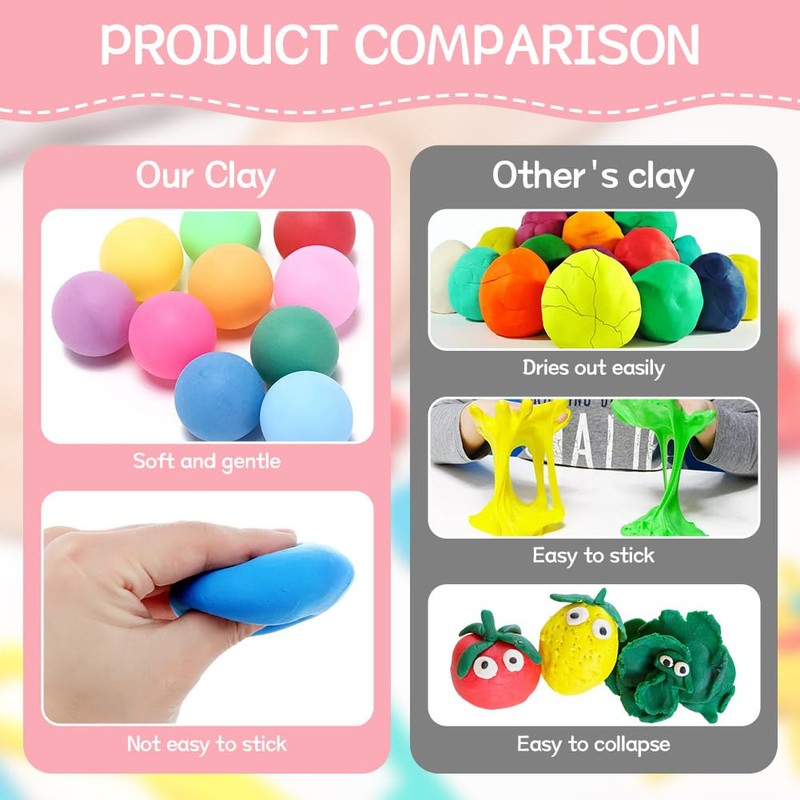 Ainiv Air Dry Clay, 72PCS Ultra Light Modeling Clay with