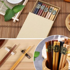 Yoshiki YK-C5 Wooden Chopsticks, Set of 5 Pairs, Dishwasher Safe, Chopsticks, 5 Colors, Chopsticks Set, For Guests, Comes in a Cosmetic Box, For Celebrations, Presents, and Gifts