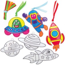 Baker Ross AX179 Solar System Suncatchers - Pack of 10, for Children to Design, Decorate and Display, Creative Summer Craft Set, Ideal Kids Arts and Crafts Projects