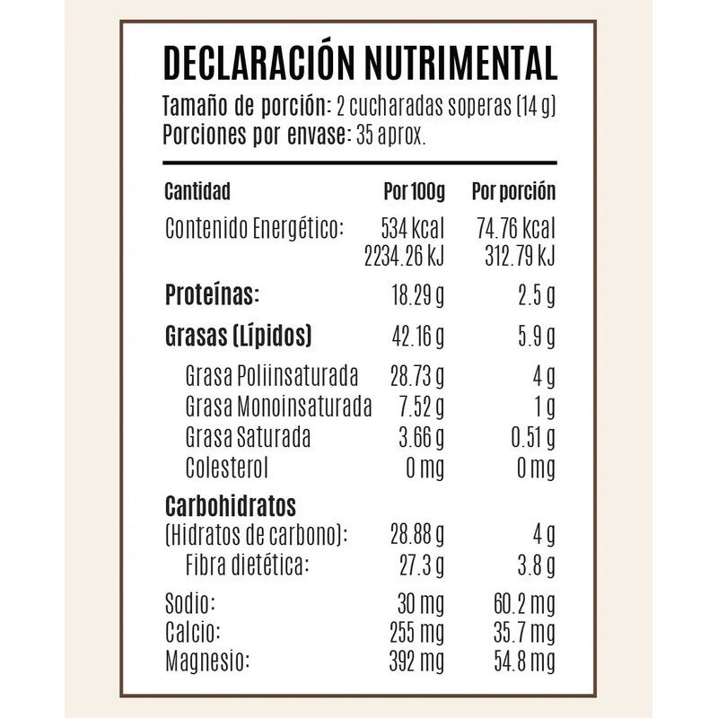 Birdman Linaza Dorada Molida en Frío fuente de Omega 3,