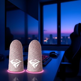 1 Pair for Pubg Mobile Games Gaming Finger Sleeve Breathable Fingertips Sweatproof Fingertip for Mobile Cove Slip,Finger Sleeves Gaming Accessories (Pink)