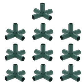 TopHomer 10 Pcs Greenhouse Frame Connector, 16mm 5 Way Garden Framework Cages Corner Connectors for Grape Trellis Sunscreen Shed Gardening