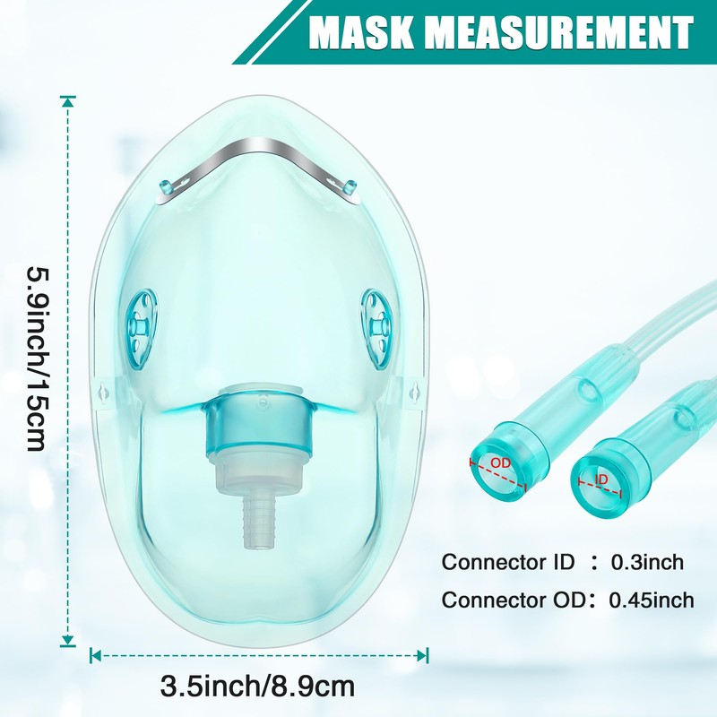 Geiserailie 2PCS XL Oxygen Mask with 6.6 Ft Tubing and