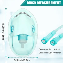 Geiserailie 2PCS XL Oxygen Mask with 6.6 Ft Tubing and Adjustable Elastic Strap, Adult Oxygen Mask with Tubing, Breathing Masks for Face Adult