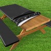 ZAUNFOOY Picnic Table Cover with Bench Covers Elastic Edges, Vinyl