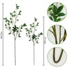 Krissing 2Pcs Artificial Greenery Stems,Tall Fake Ficus Twig Branches Plants