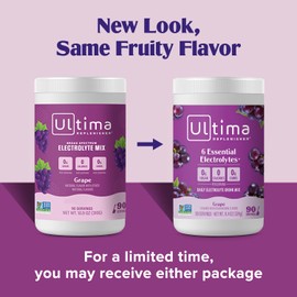 Ultima Replenisher Daily Electrolyte Powder Drink Mix – Sugar Free – Grape, 90 Servings – Hydration Powder with 6 Key Electrolytes and Trace Minerals – Keto Friendly, Vegan, Non-GMO