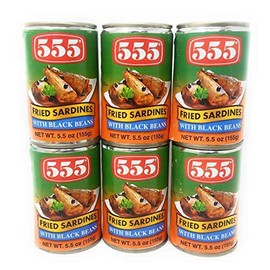555 Fried Sardines with Black Beans 5.5oz (155g), 6 Pack
