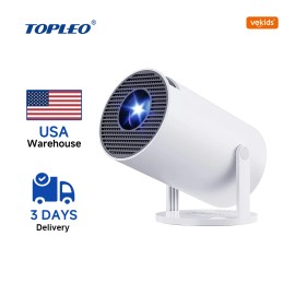 Topleo Outdoor Cinema Projector Hy300 Pro Vekids Projection for Kids Android Smart 4k Mini Home Portable Video Projectorcolor: White
