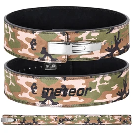 MUSCLE GYM Self-Locking Weight Lifting Belt for Men and Women | Sweat Absorbing Power Lifting Lever Pro Leather Gym Belt for Cross Fit, Power Lifting, Squats and Lumbar Support (Green Camo, LARE)
