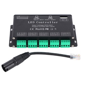 12 Channel DMX Constant Decoder RGB LED Light Strip Controller DMX512 Decoder DC5-24V