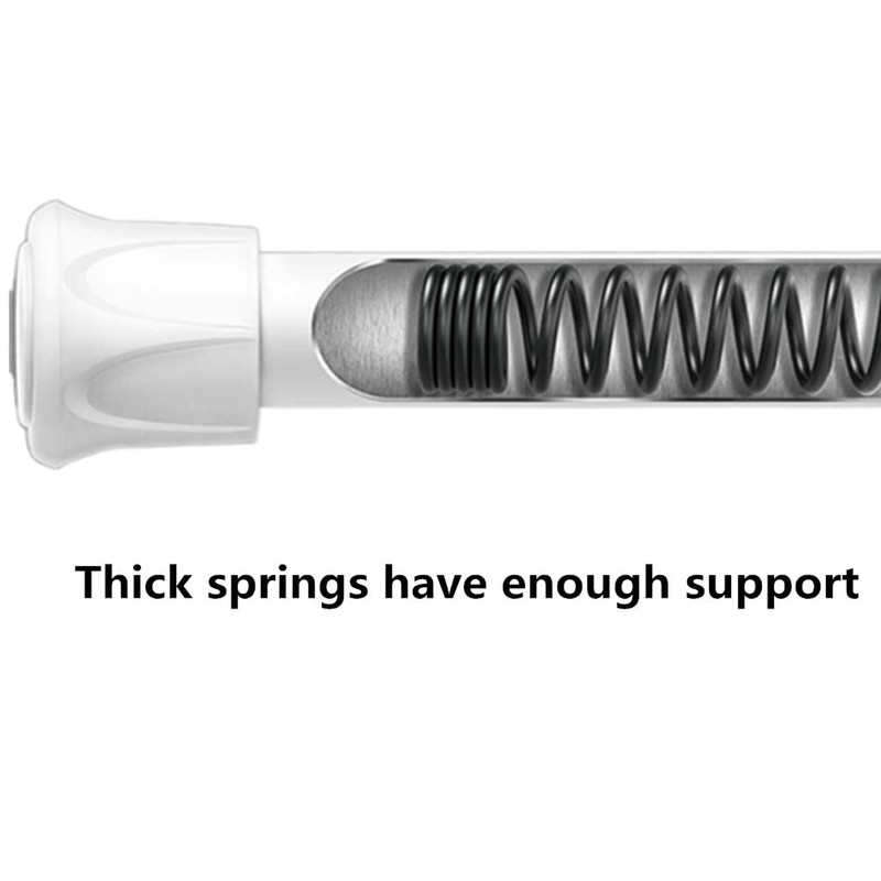 Tension Curtain Rod for Window Cupboard Closet, Black Extendable Adjustable