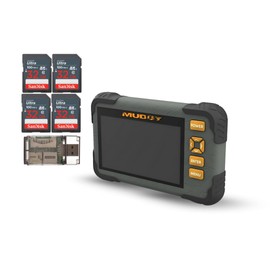 MUDDY SD Card Reader or Viewer with 4.3 Inch LCD Screen Bundle with 32GB Ultra SDHC UHS-I Memory Card (4-Pack) and All-in-One High-Speed Card Reader (6 Items)