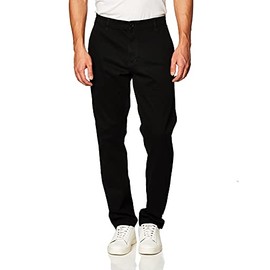 WT02 Men's Skinny Fit Basic Stretchable Cotton Chino Pant, Black, 32W x 32L