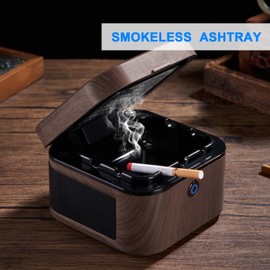 SHD Multifunctional Smokeless Ashtray,USB Rechargeable HEPA Filter Ashtray for Home Office Car Indoor Outdoor- Grey