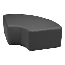 FDP Pro Series Quarter Circle Accent Ottoman (12" Height); Hand Upholstered Commercial Furniture for Hotel Lobby, Office, Restaurant, Home and More; Collaborative and Configurable Seating - Black