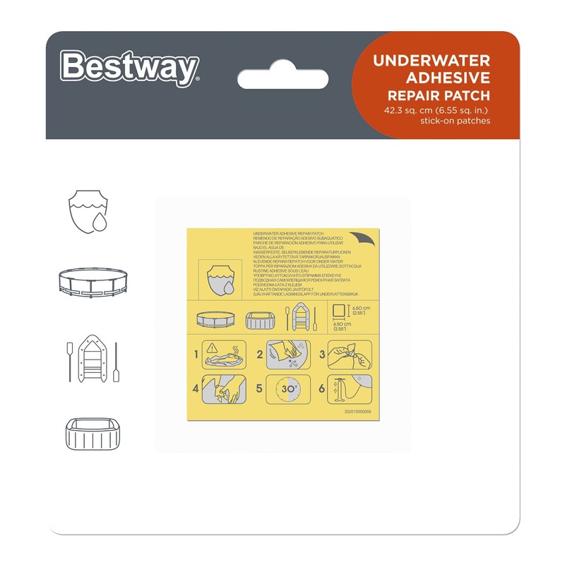 Bestway Underwater Adhesive Repair Patch, Swimming Pool Patch Repair Kit,